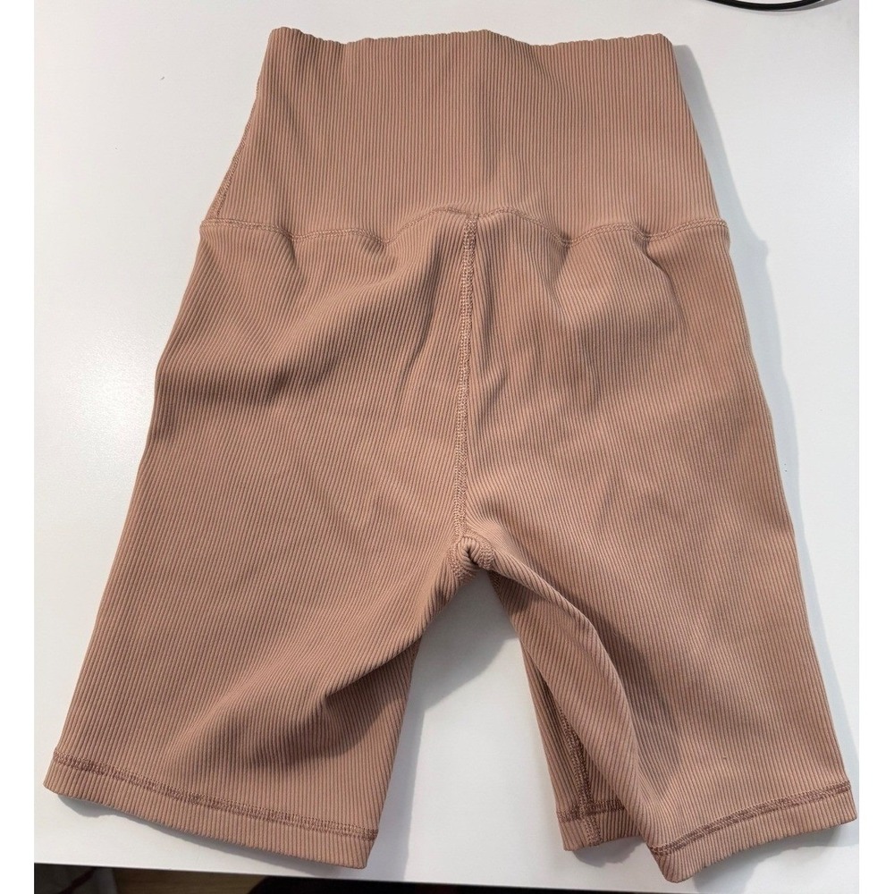 OFFLINE by Aerie Ribbed High Waisted Biker Shorts Tan Brown M 3134514674 - Picture 2 of 9